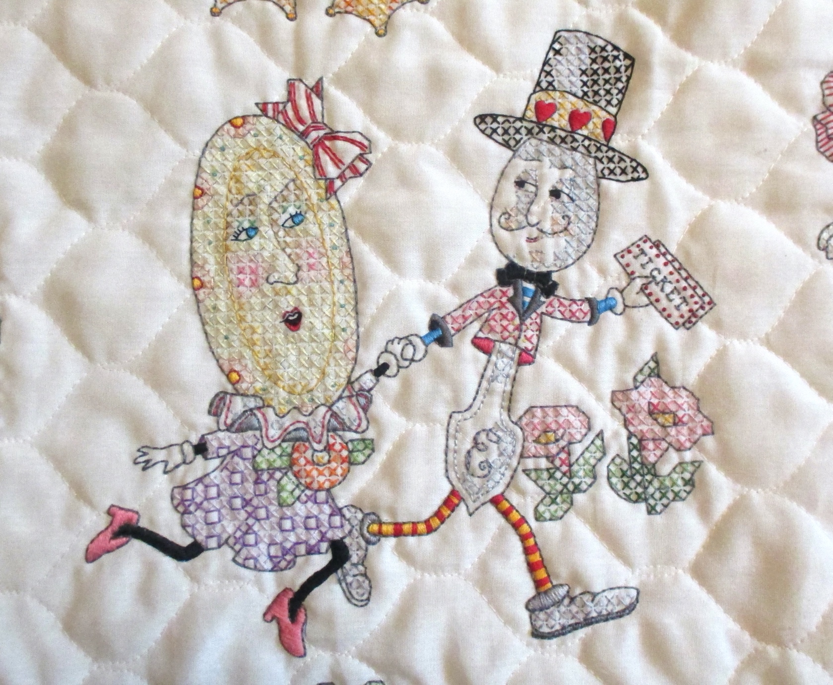 Stamped Cross Stitch Kit ~ Design Works Nursery Rhymes Baby Quilt